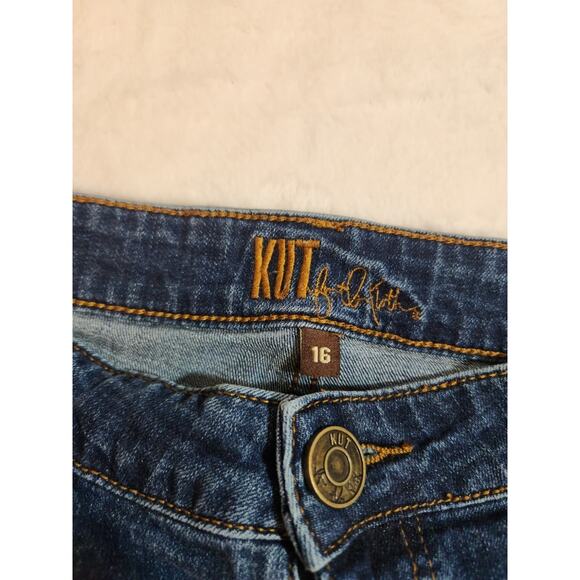 Kut From The Kloth Jeans Womens 16 Blue Straight Katy Boyfriend Whiskers - Picture 3 of 12